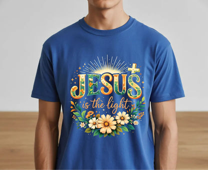 Jesus Is The Light T Shirt Christian Wildflower Tee Religious Floral Shirt Faith Gift For Her Adult Youth Toddler Baby Spiritual Church Outfit