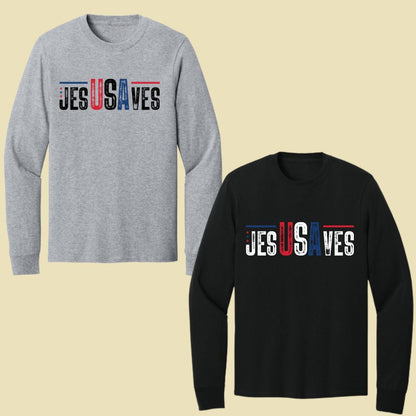 Jesus Saves USA Comfort Colors T Shirts Christian Patriotic Tee Religious American Flag Shirt Faith Cross Fourth of July Gifts