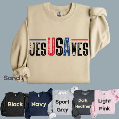 Jesus Saves USA Comfort Colors T Shirts Christian Patriotic Tee Religious American Flag Shirt Faith Cross Fourth of July Gifts