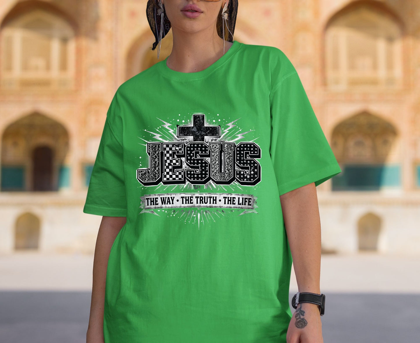 Jesus The Way The Truth The Life T Shirt Christian Cross Tee Religious Distressed Shirt Faith Gift Adult Youth Toddler Baby Church Outfit
