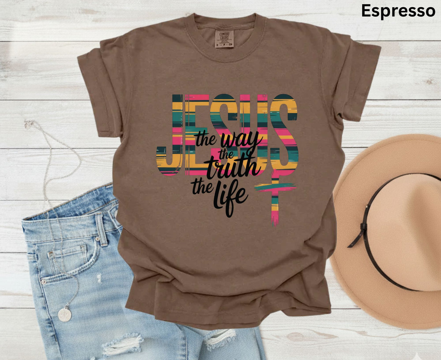 Jesus and Coffee T Shirt Christian Morning Tee Religious Coffee Lover Gift Faith Caffeine Shirt Adult Youth Toddler Baby Spiritual Church Outfit