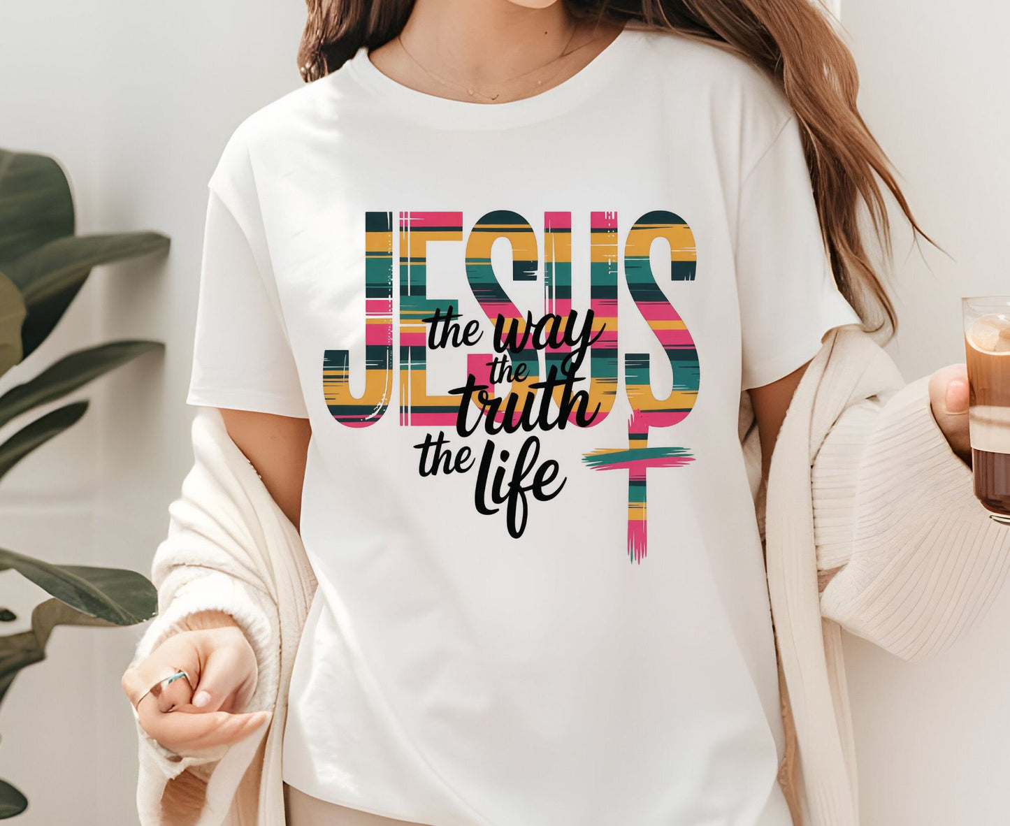 Jesus and Coffee T Shirt Christian Morning Tee Religious Coffee Lover Gift Faith Caffeine Shirt Adult Youth Toddler Baby Spiritual Church Outfit