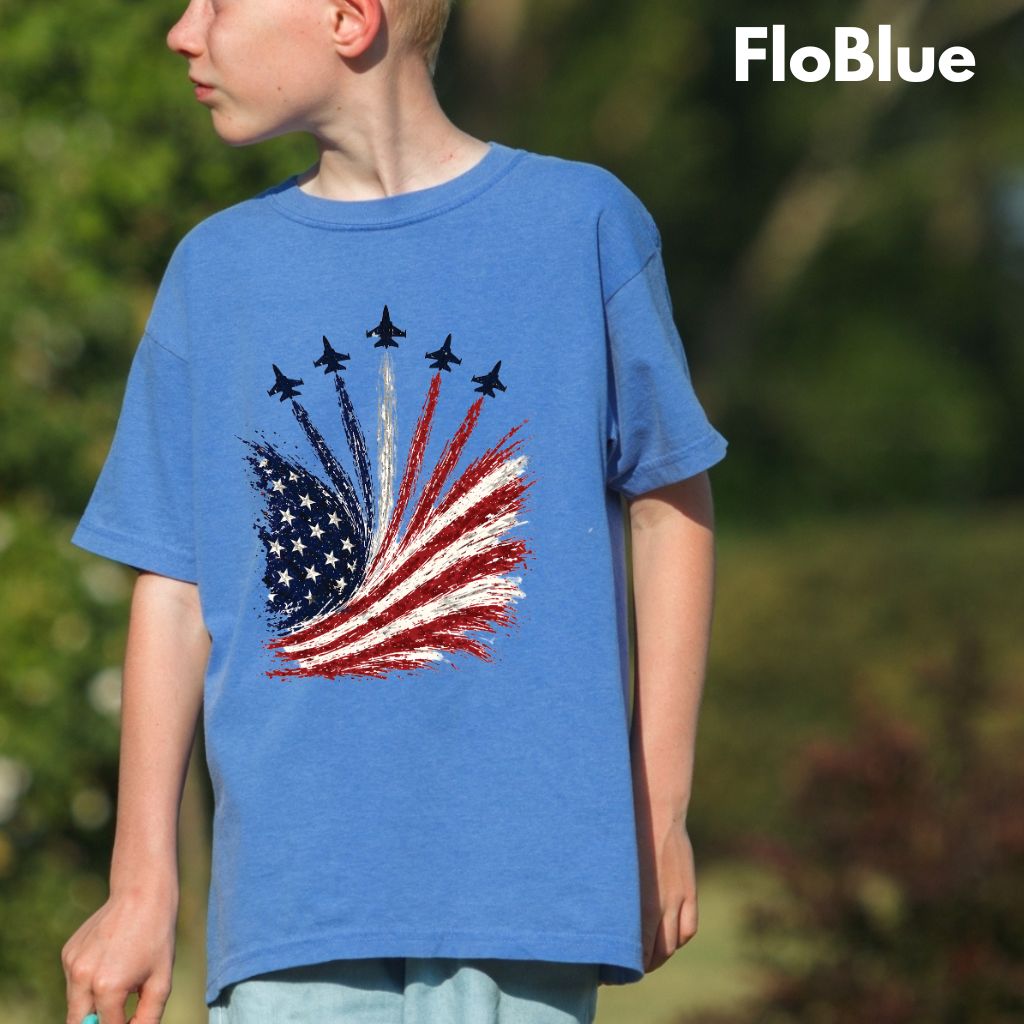 Jet Fighter Flyover Comfort Colors T Shirts Patriotic Air Show Tee American Flag Graphic Shirt 4th of July Fourth of July Gifts