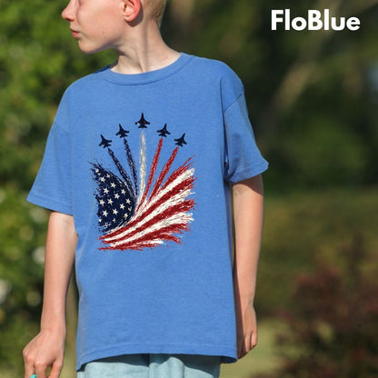 Jet Fighter Flyover Comfort Colors T Shirts Patriotic Air Show Tee American Flag Graphic Shirt 4th of July Fourth of July Gifts