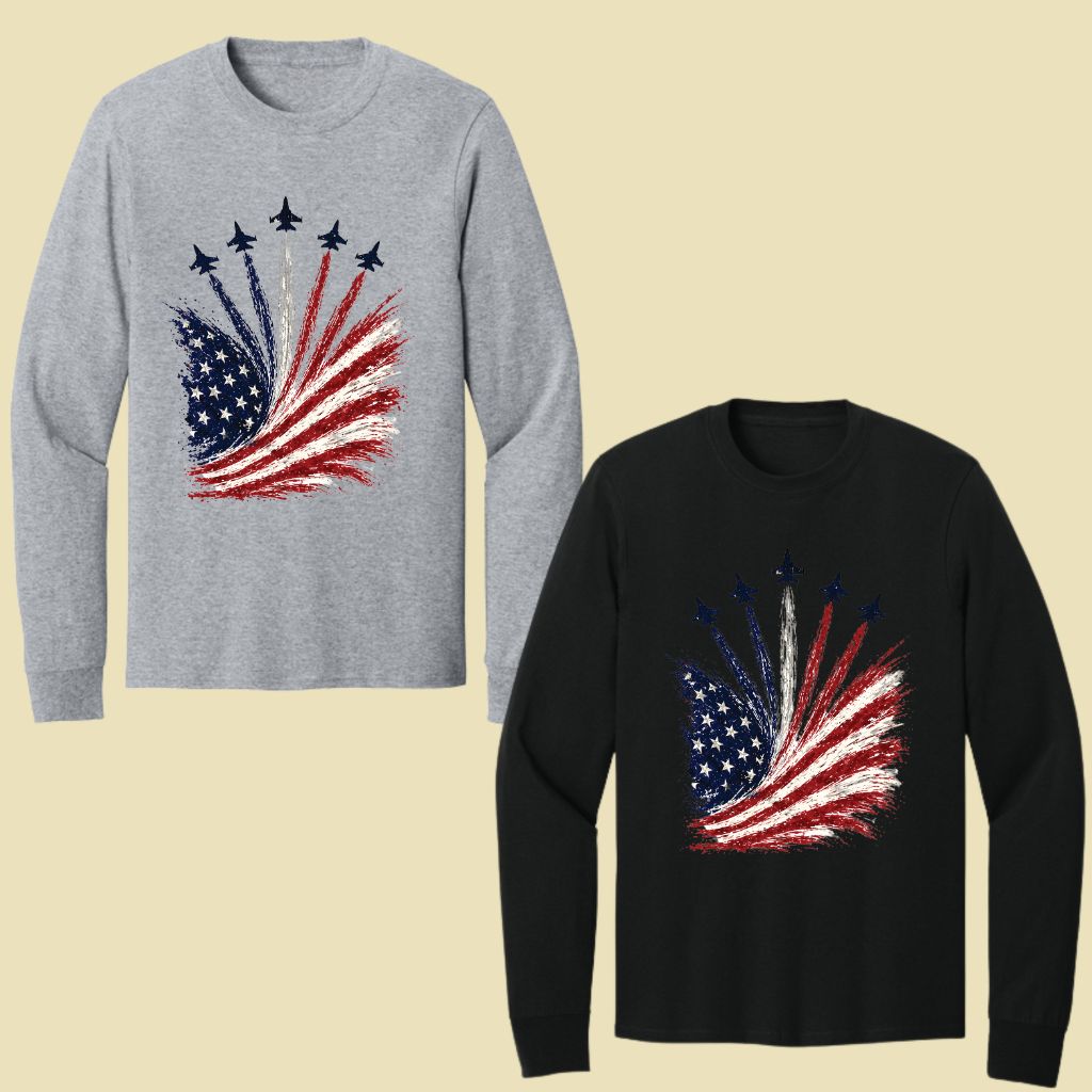 Jet Fighter Flyover Comfort Colors T Shirts Patriotic Air Show Tee American Flag Graphic Shirt 4th of July Fourth of July Gifts