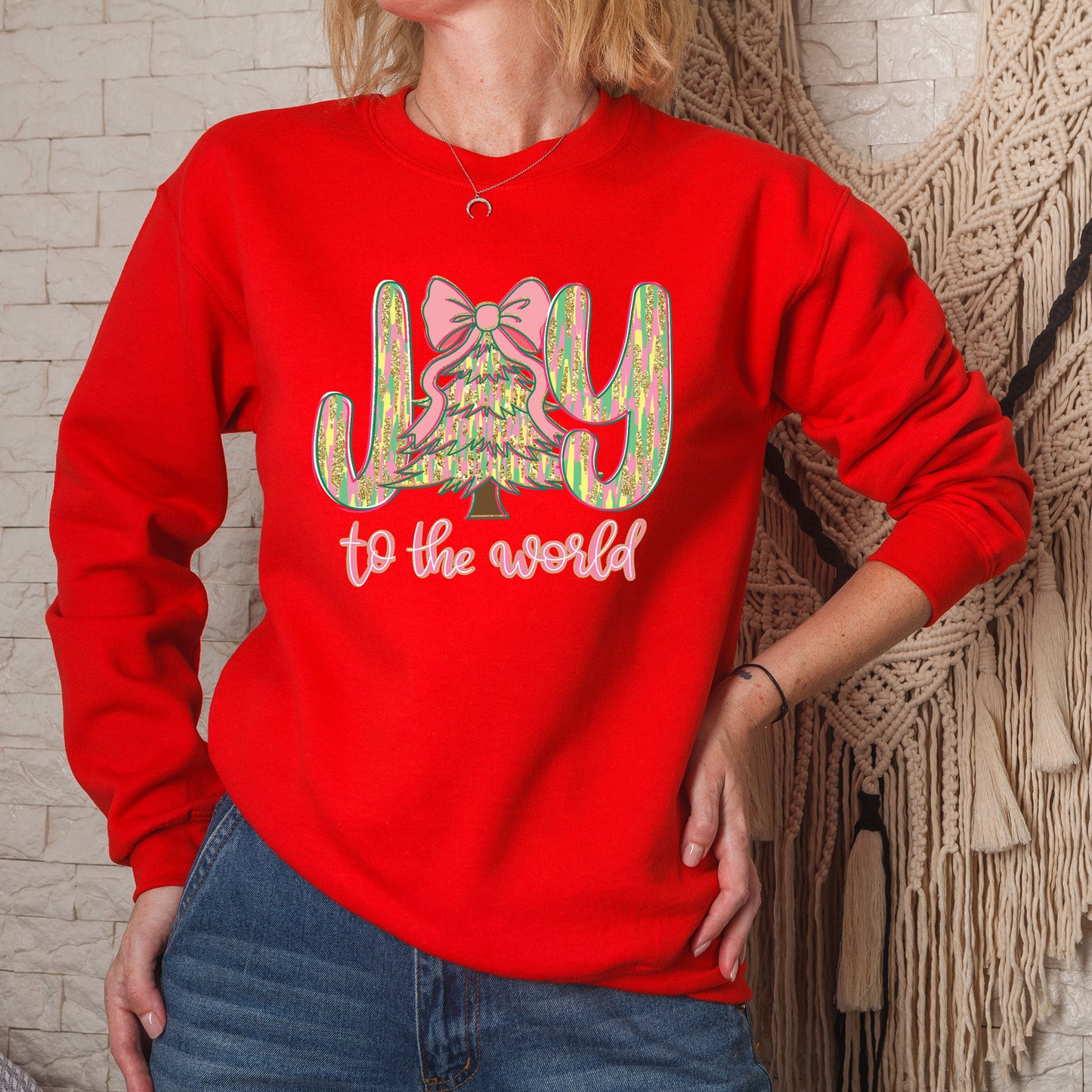 Joy to the World Sweatshirt Christian Christmas Shirt Holiday Tshirt Women Xmas Top Joyful Winter Tee Christmas Gift for Family