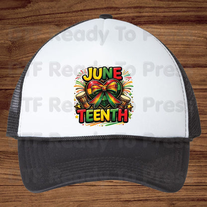 Juneteenth Heart Bow Celebrate Freedom Day DTF Transfer Ready to Press African American Heat Transfer for Shirts Black History UV Sticker