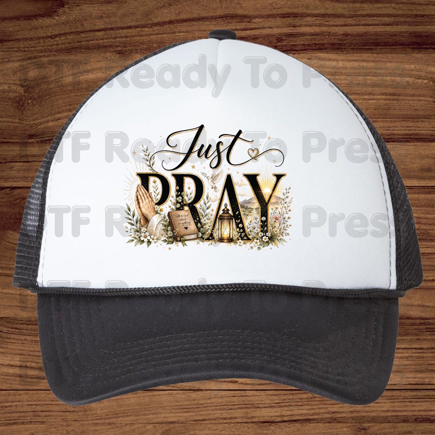 Just Pray DTF Transfer Ready to Press