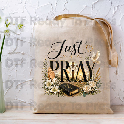 Just Pray DTF Transfer Ready to Press