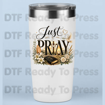 Just Pray DTF Transfer Ready to Press