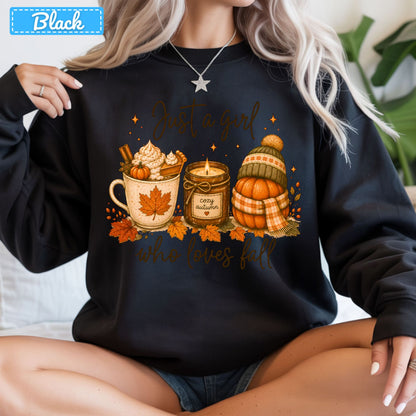 Just a Girl Who Loves Fall T-Shirt, Pumpkin Spice Latte Sweatshirt, Autumn Tee