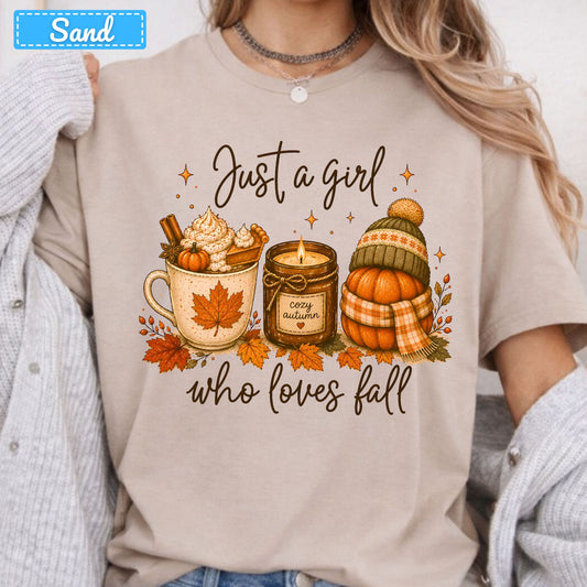Just a Girl Who Loves Fall T-Shirt, Pumpkin Spice Latte Sweatshirt, Autumn Tee