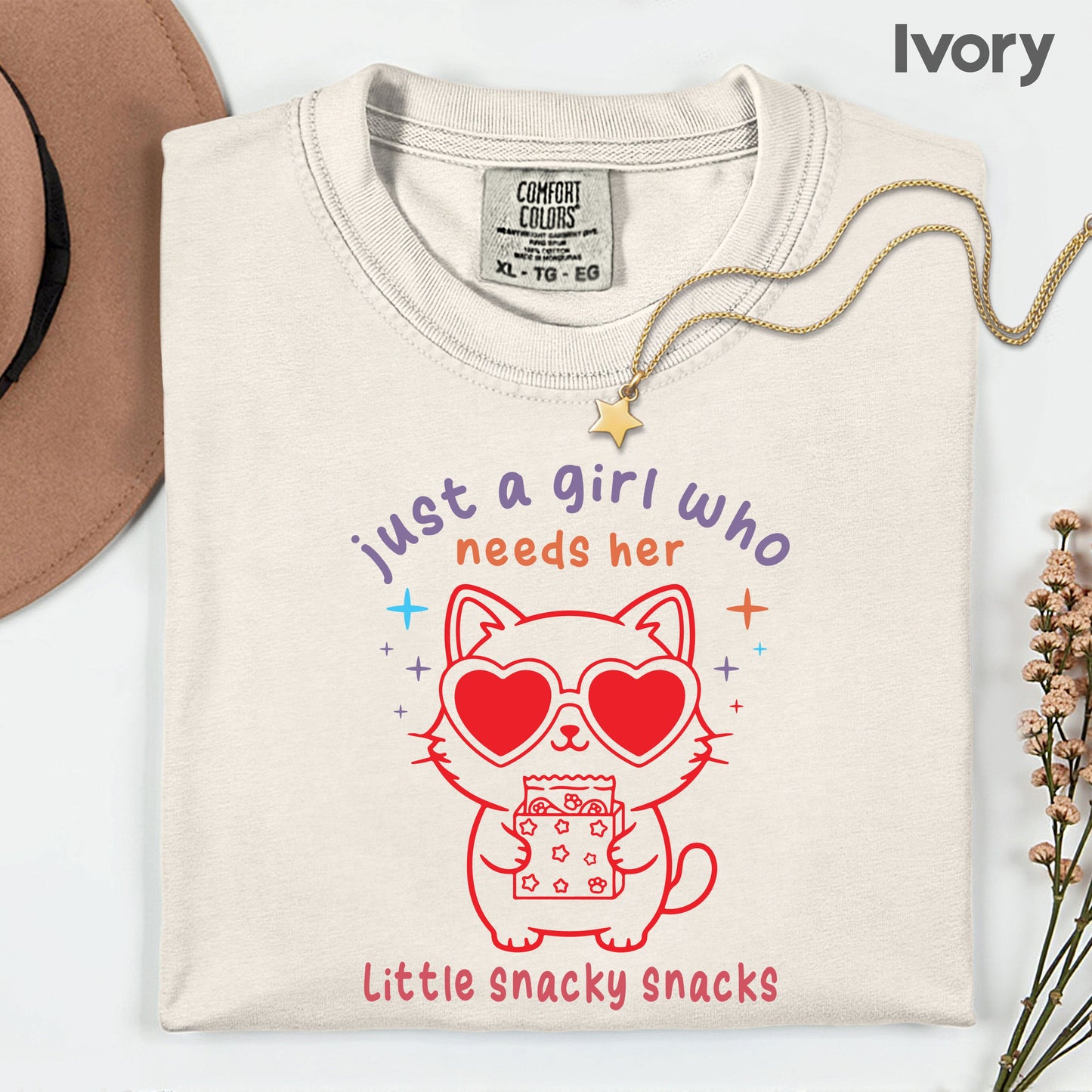 Just a Girl Who Needs Her Little Snacky Comfort Colors T Shirt