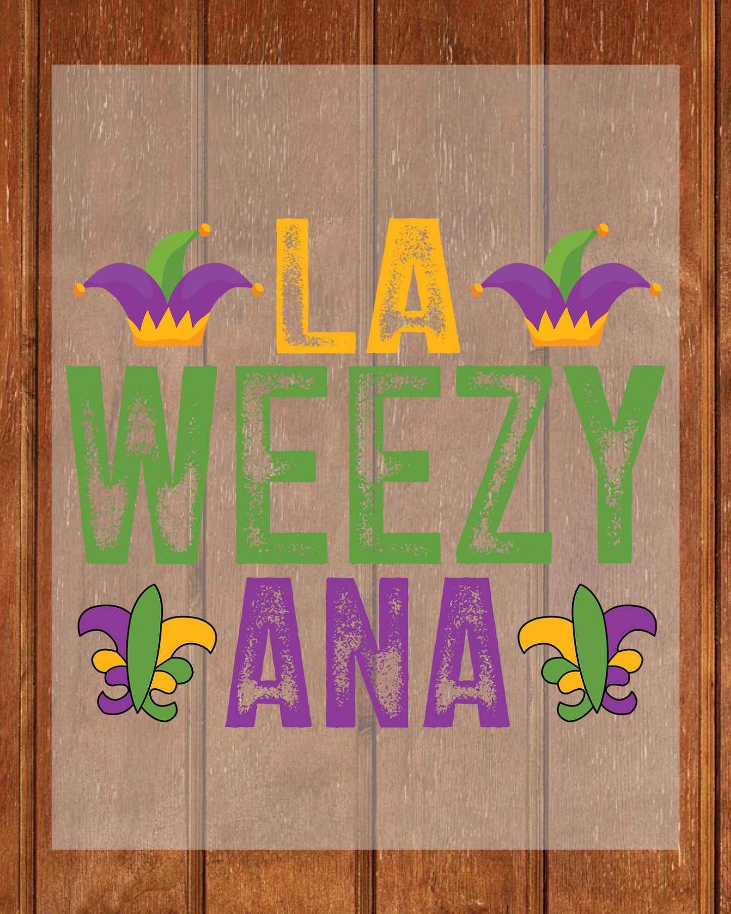 La Weezy Ana Mardi Gras DTF Transfer Sheet Louisiana Ready to Press