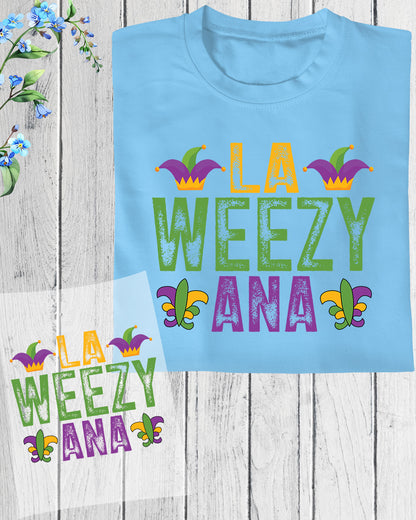 La Weezy Ana Mardi Gras DTF Transfer Sheet Louisiana Ready to Press