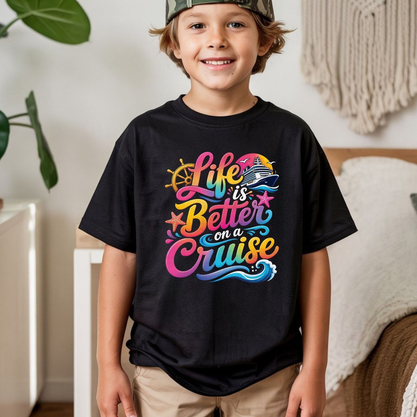 Life Is Better On A Cruise Retro Cruise Ship DTF Transfer Ready to Press Cruise Vacation UV DTF Sticker Nautical Wheel Starfish Heat Transfer for Shirts