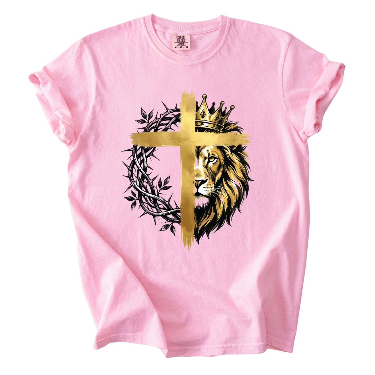 Lion Christian Cross Comfort Colors T Shirt Bible Verse Tees Jesus Faith Apparel Tank Top Religious Long Sleeve