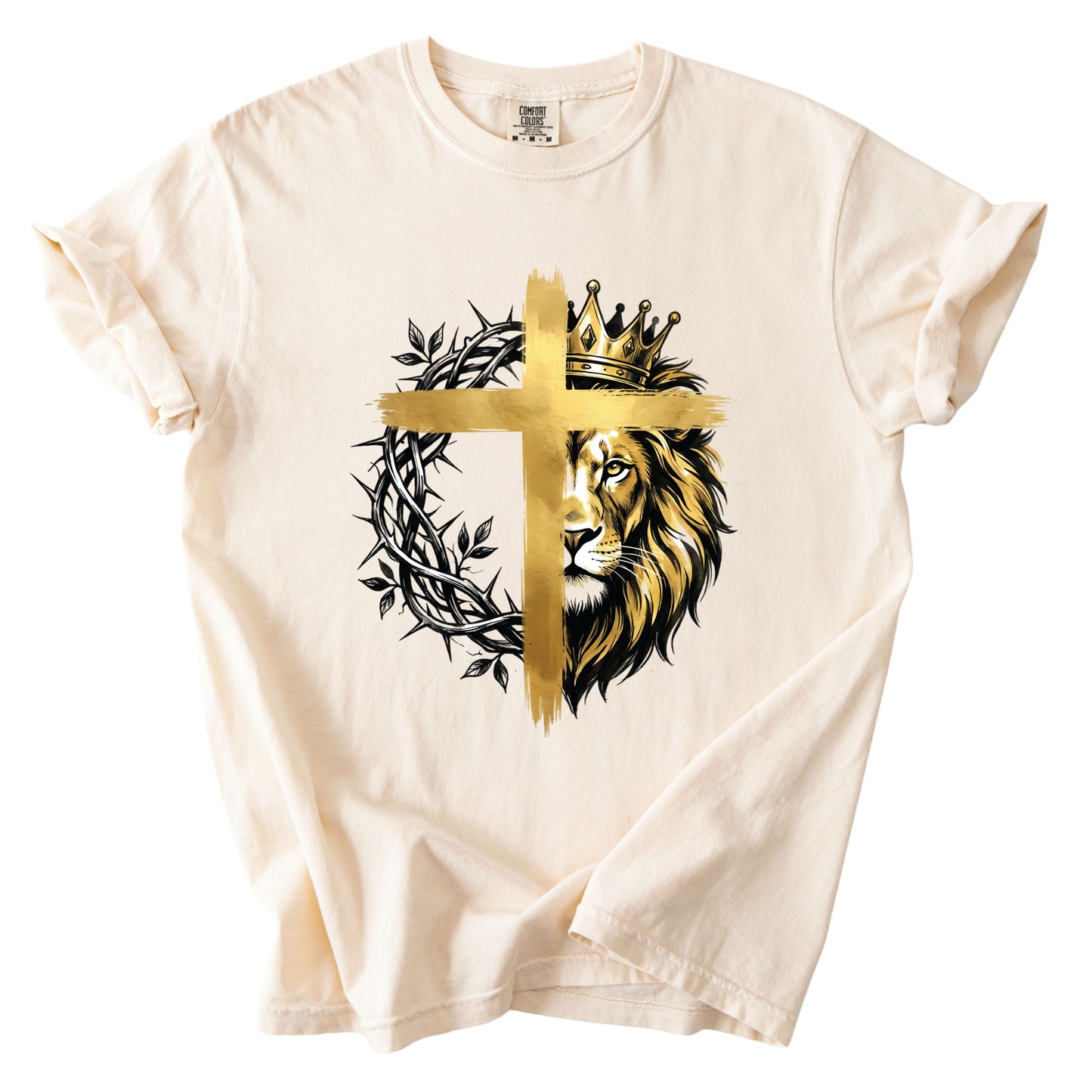 Lion Christian Cross Comfort Colors T Shirt