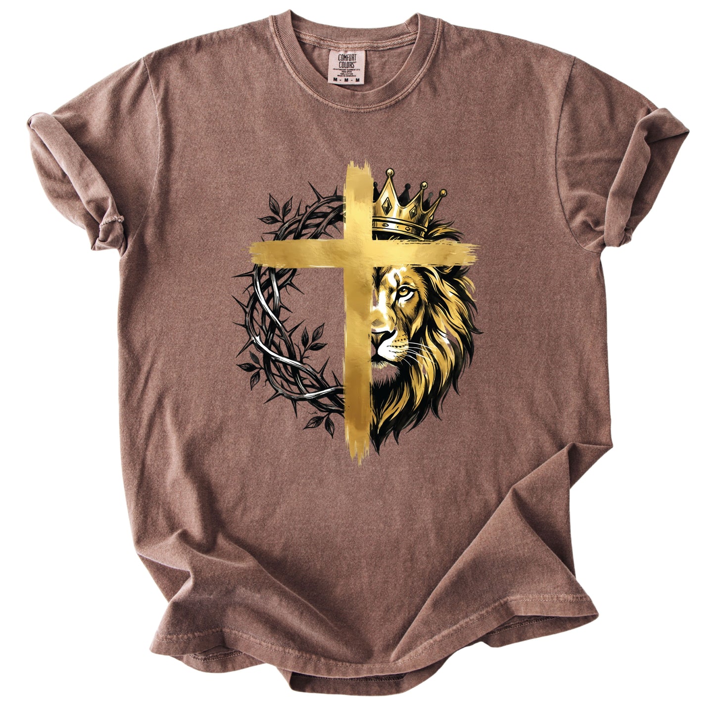 Lion Christian Cross Comfort Colors T Shirt