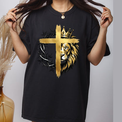 Lion Christian Cross DTF Transfer