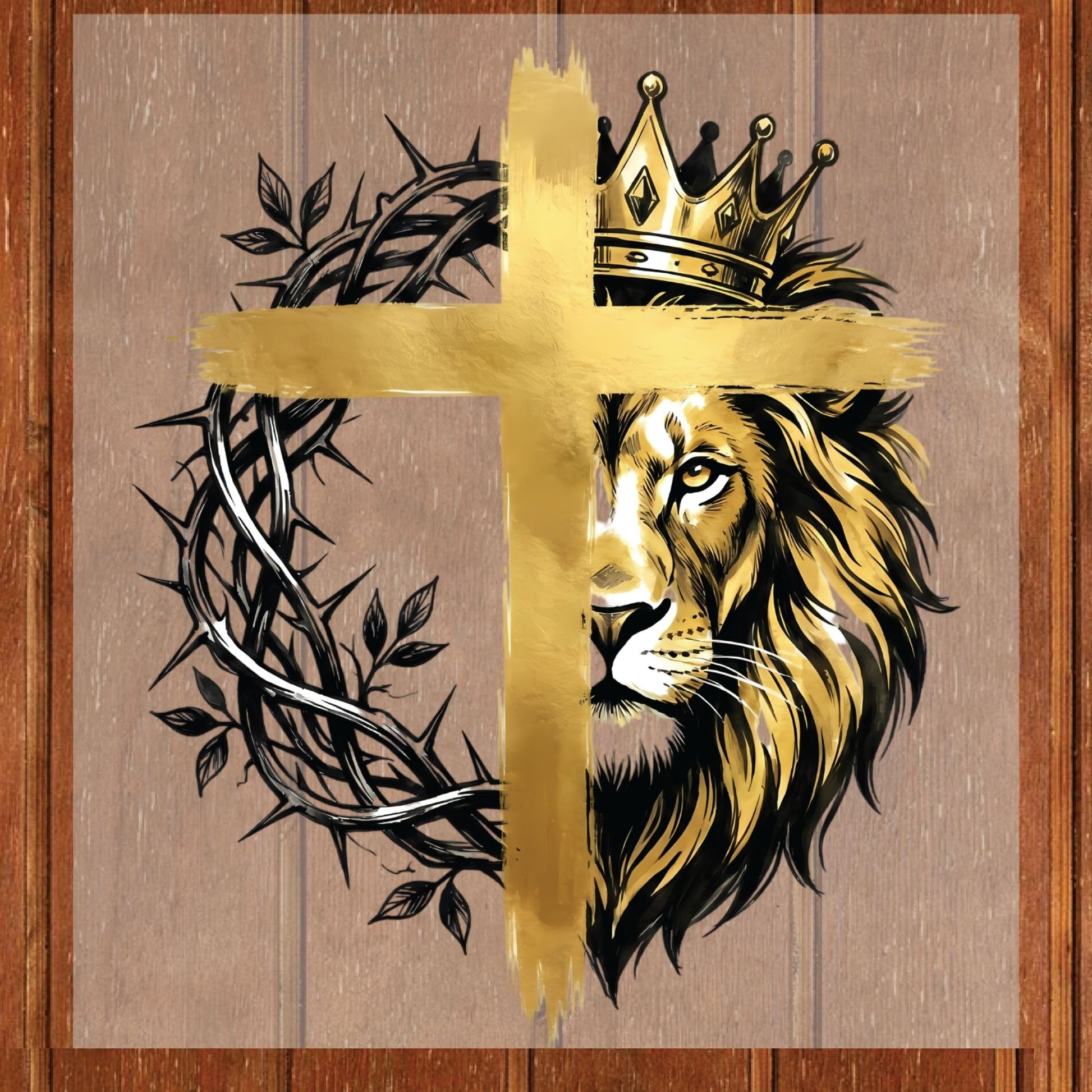 Lion Christian Cross DTF Transfer Ready to Press Religious Apparel Heat Transfer for Shirts Bible Verse UV Sticker Prints