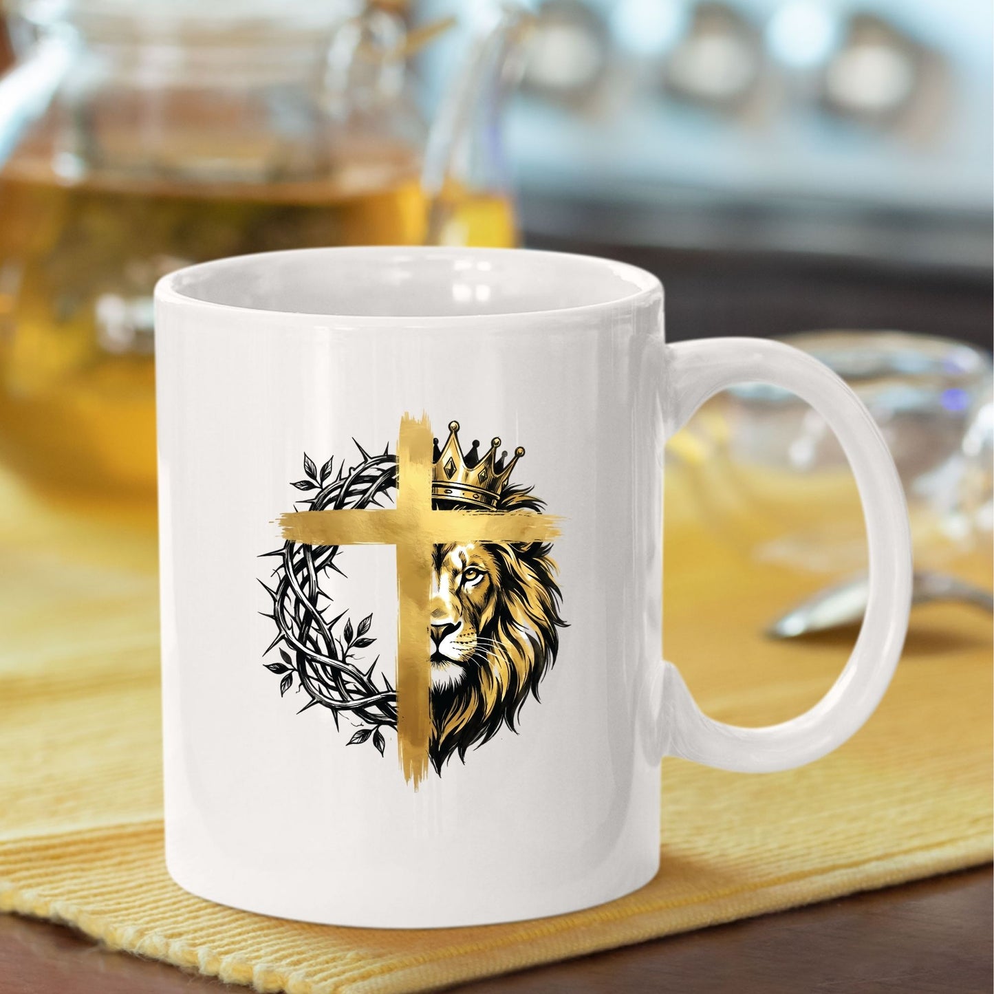 Lion Christian Cross DTF Transfer