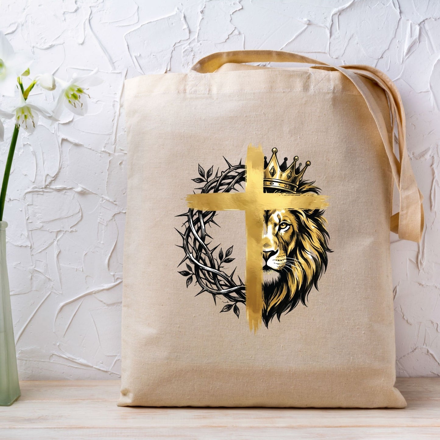 Lion Christian Cross DTF Transfer