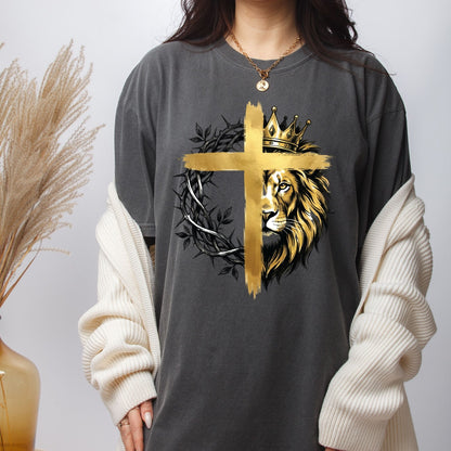 Lion Christian Cross DTF Transfer