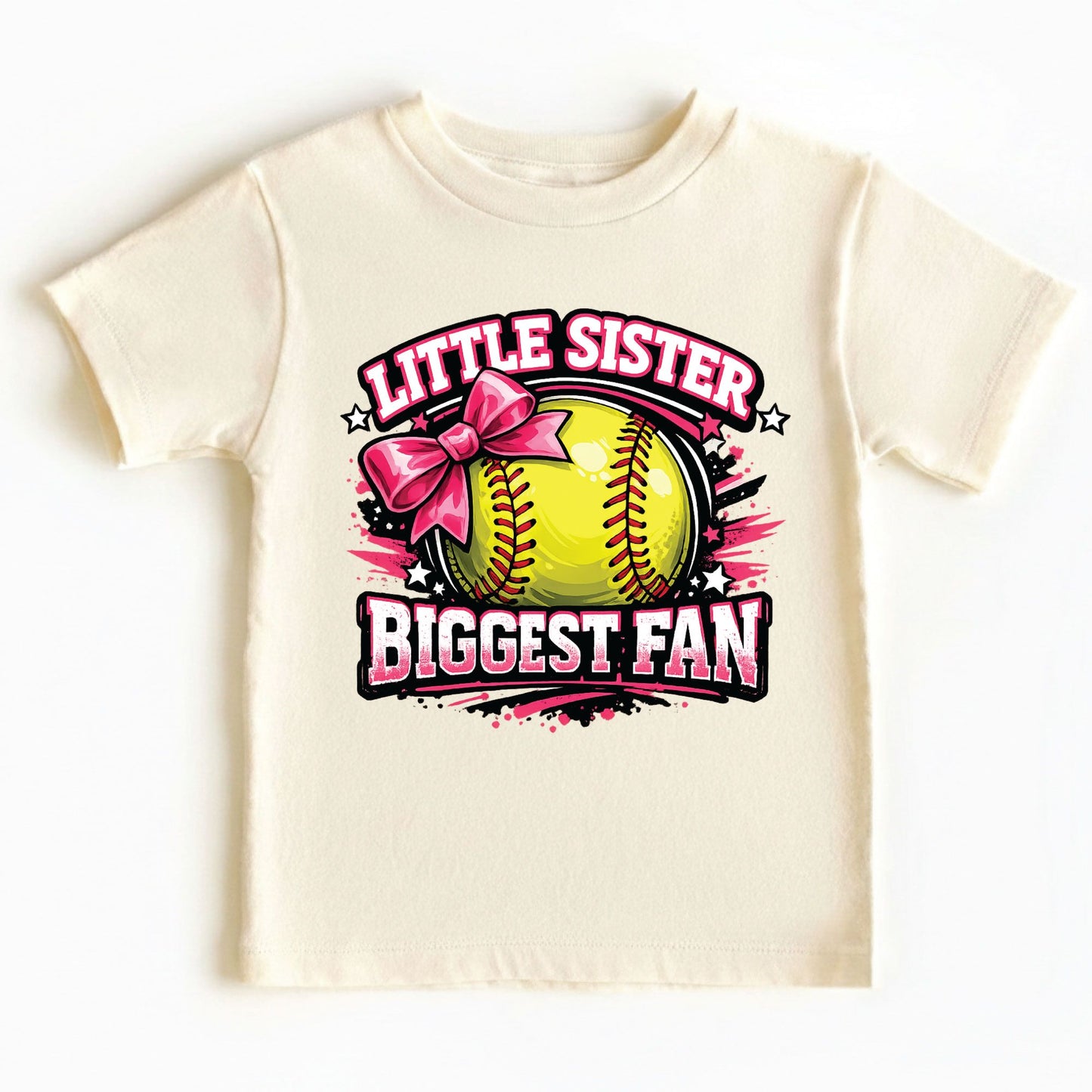 Little Sister Biggest Fan Youth Shirt Softball Sister Sweatshirt
