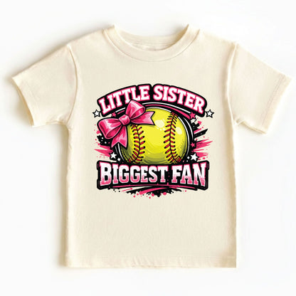 Little Sister Biggest Fan Youth Shirt Softball Sister Sweatshirt