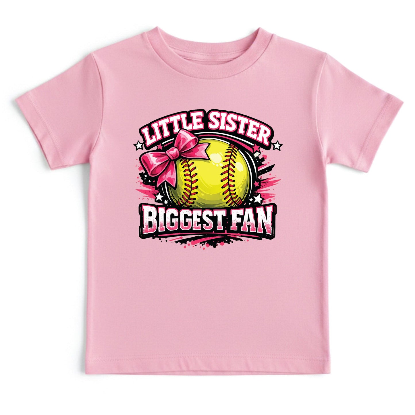 Little Sister Biggest Fan Youth Shirt Softball Sister Sweatshirt