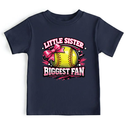 Little Sister Biggest Fan Youth Shirt Softball Sister Sweatshirt