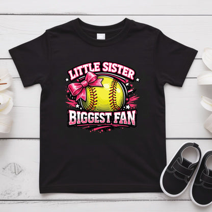 Little Sister Biggest Fan Youth Shirt Softball Sister Sweatshirt