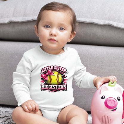 Little Sister Biggest Fan Youth Shirt Softball Sister Sweatshirt