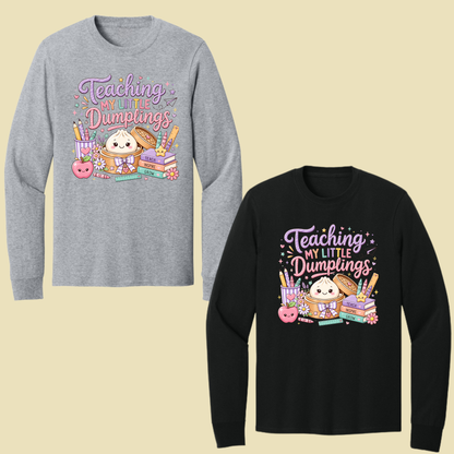 Teaching My Little Dumplings Teacher T-Shirt, Cute Pastel Kawaii School Life Tee