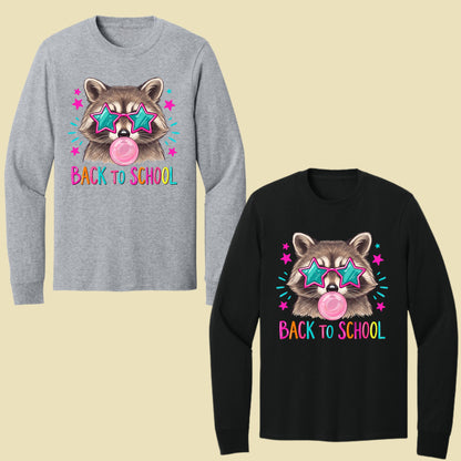 Back to School Raccoon T-Shirt, Star Sunglasses Bubblegum Trash Panda Comfort Color Tee