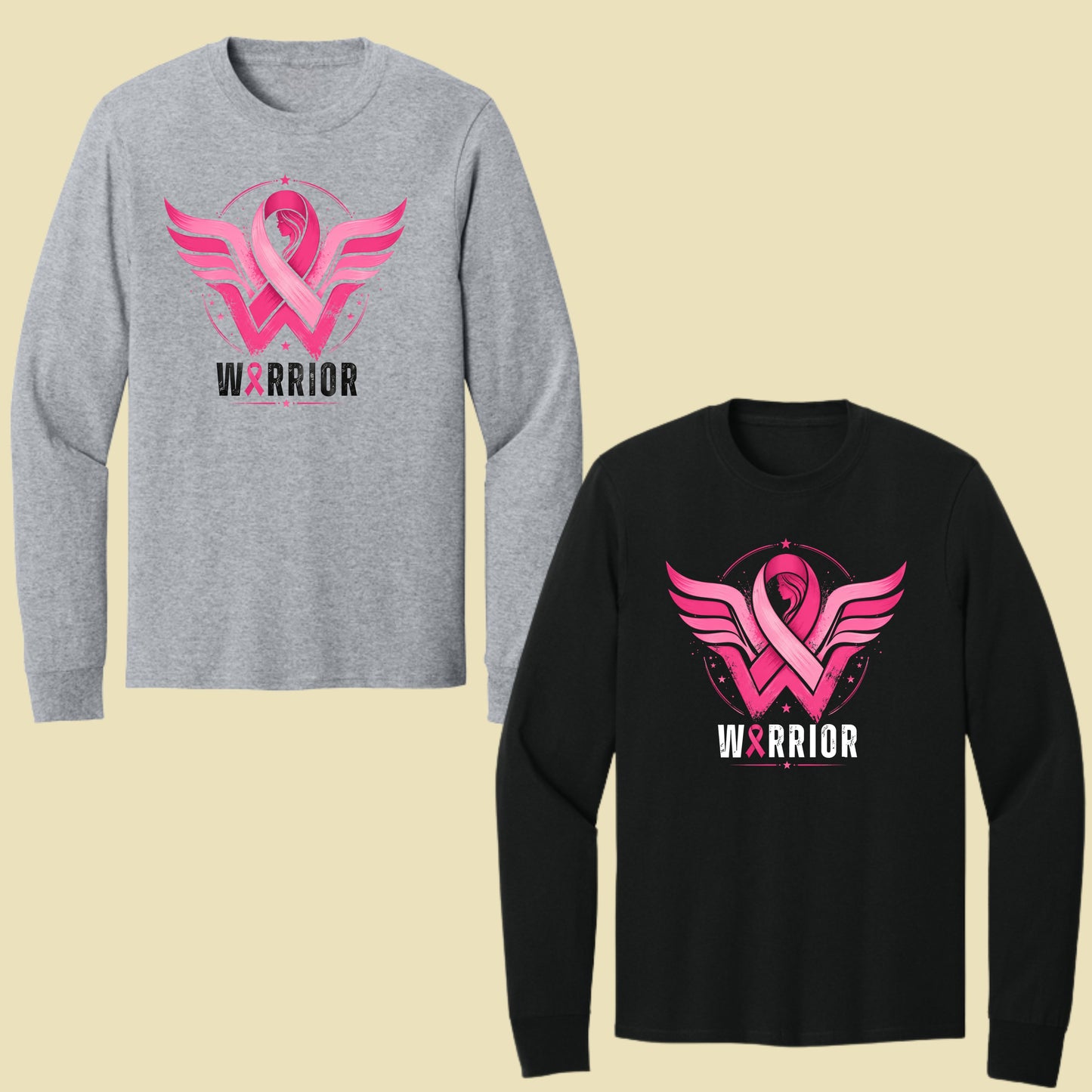Breast Cancer Pink Ribbon Warrior T-Shirt, Wings Hope Survivor Awareness Tee