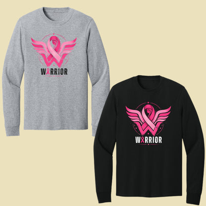 Breast Cancer Pink Ribbon Warrior T-Shirt, Wings Hope Survivor Awareness Tee