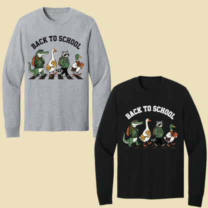 Back to School Animal T-Shirt, Abbey Road Alligator Goose Raccoon Duck Tee Sweatshirt