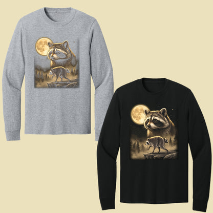 Vintage Raccoon Full Moon T-Shirt, Forest Wildlife Trash Panda Outdoor Comfort Color Tee