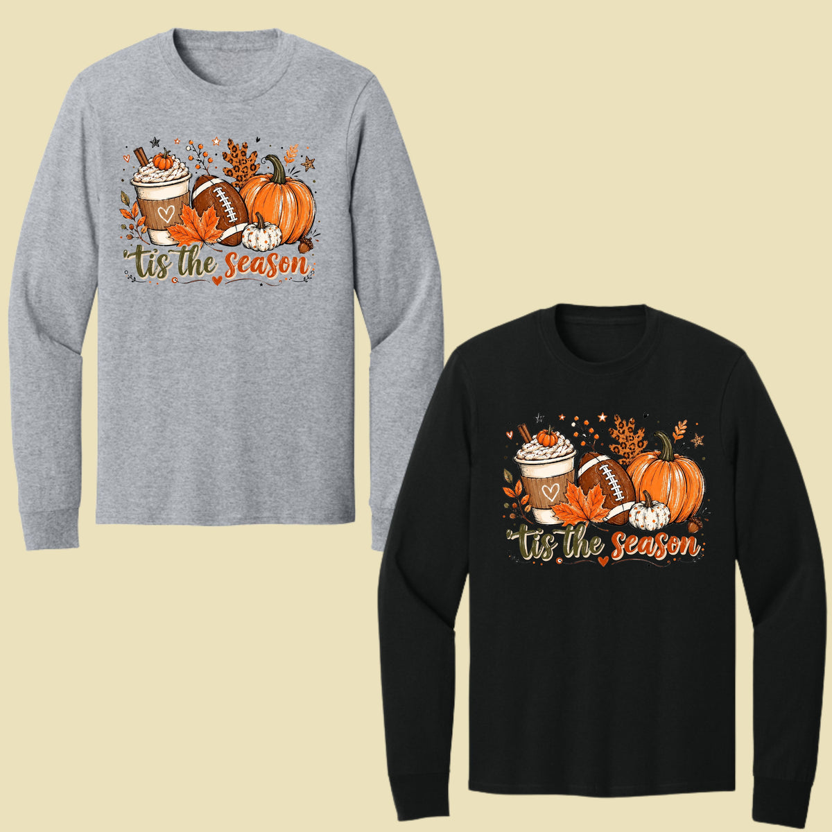 Tis the Season Football Fall T-Shirt, Pumpkin Spice Coffee Thanksgiving Tee