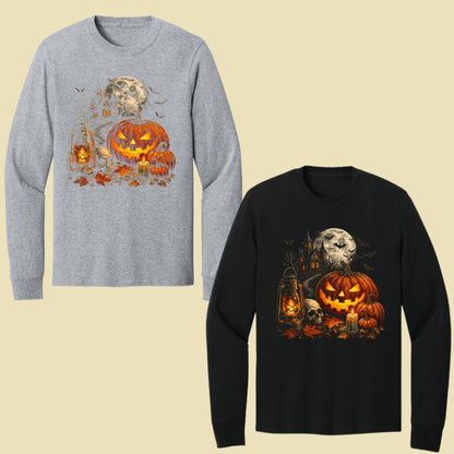 Vintage Haunted House Halloween T-Shirt, Pumpkin Lantern Jack O Lantern Spooky Autumn Tee