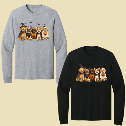 Halloween Dogs Comfort Colors T Shirts Cute Witchy Puppy Pumpkin Tees Spooky Costume Corgi Frenchie Golden Retriever Shirt Autumn Fall Graphic Hoodie
