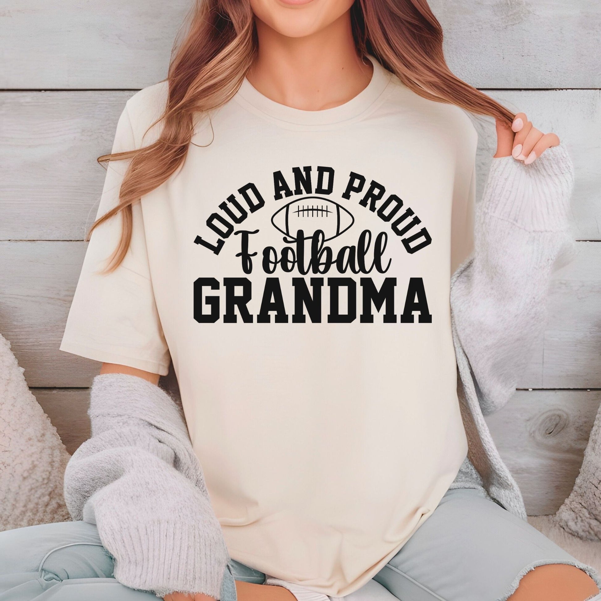 Loud and Proud Football Grandma DTF Transfer ready to Press Sport Heat Transfer for Shirts Soccer Nana UV Sticker Prints Iron On Transfer