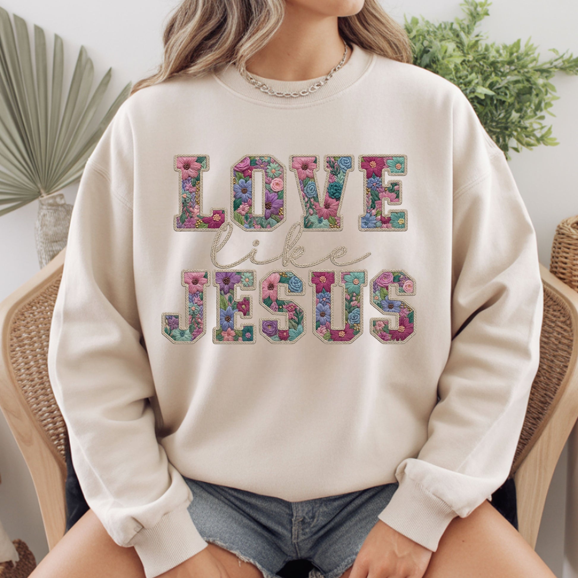 Love Like Jesus Comfort Colors T Shirt Floral Christian Youth Tee Religious Faith Children Sweatshirt Jesus Graphic Kids Apparel Mother Gift Idea