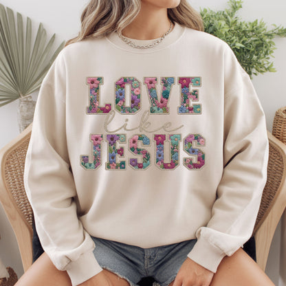 Love Like Jesus Comfort Colors T Shirt Floral Christian Youth Tee Religious Faith Children Sweatshirt Jesus Graphic Kids Apparel Mother Gift Idea