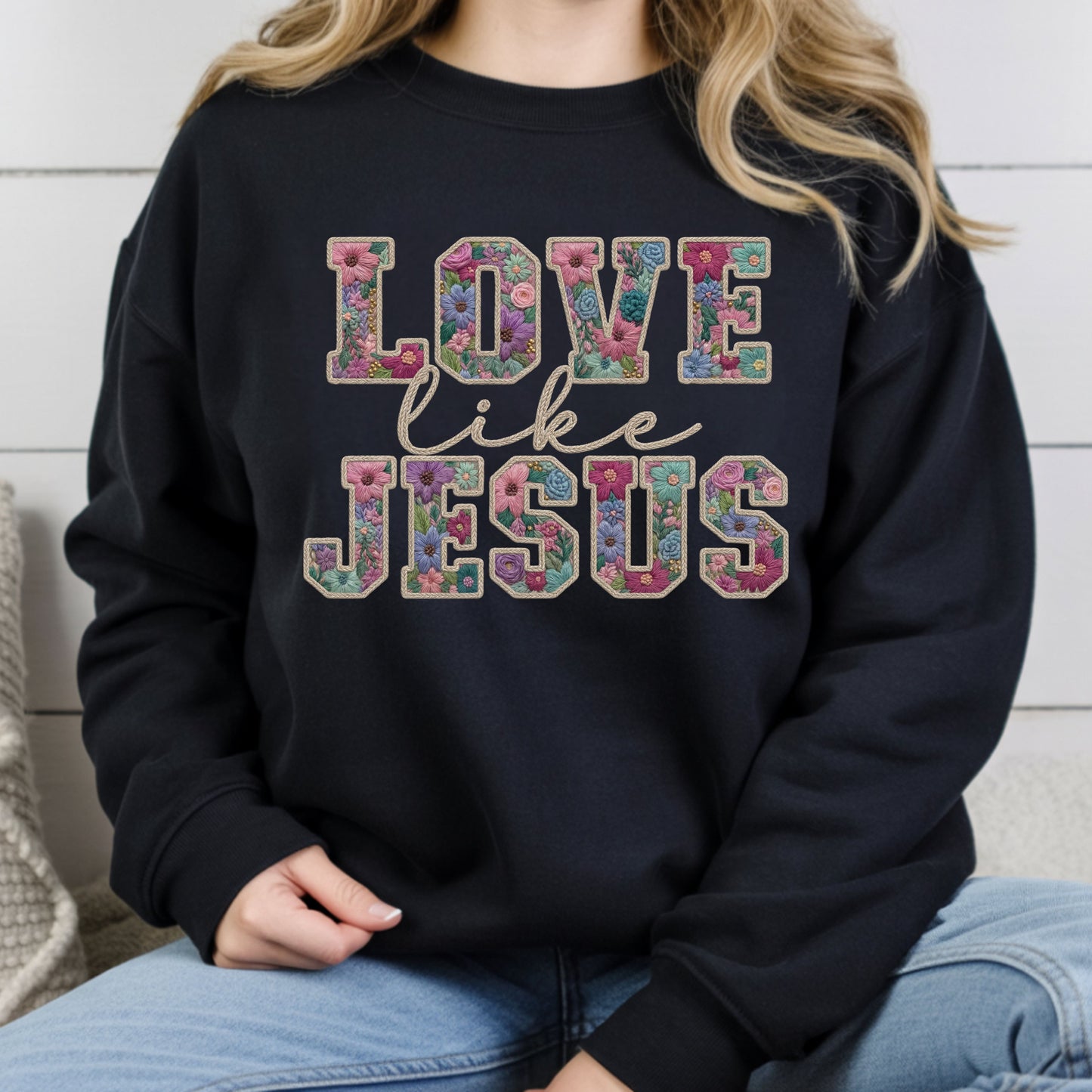 Love Like Jesus Comfort Colors T Shirt Floral Christian Youth Tee Religious Faith Children Sweatshirt Jesus Graphic Kids Apparel Mother Gift Idea