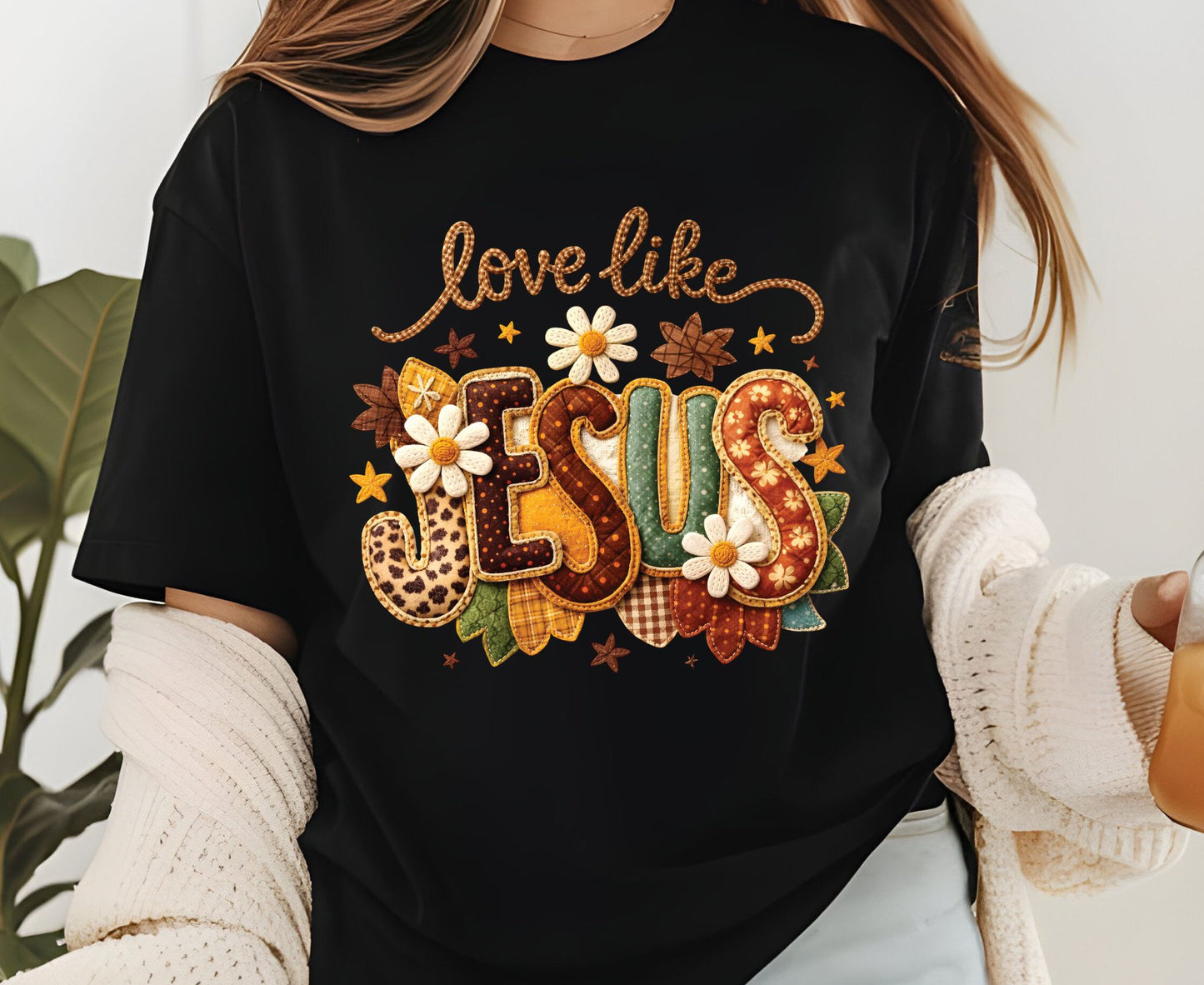 Love Like Jesus T Shirt Christian Fall Tee Religious Leopard Print Shirt Faith Gift For Her Adult Youth Toddler Baby Boho Autumn Apparel