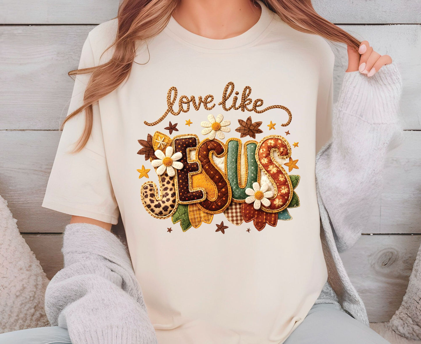 Love Like Jesus T Shirt Christian Fall Tee Religious Leopard Print Shirt Faith Gift For Her Adult Youth Toddler Baby Boho Autumn Apparel