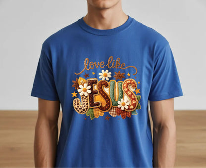 Love Like Jesus T Shirt Christian Fall Tee Religious Leopard Print Shirt Faith Gift For Her Adult Youth Toddler Baby Boho Autumn Apparel